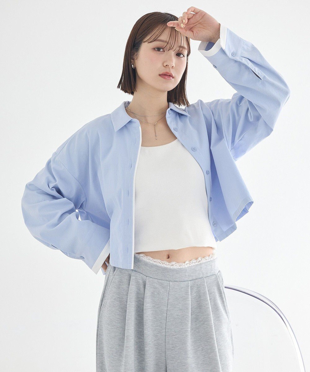 earth music&ecology パイピングショートシャツ 