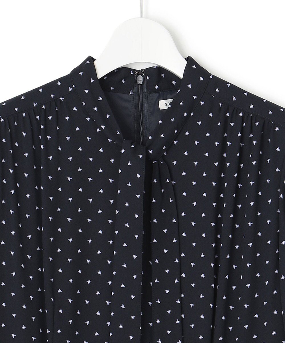 23区 【洗える】トライアングルプリント ボウタイ ワンピース 