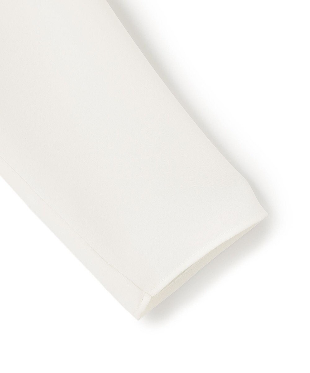 ICB 【WEB限定カラーあり・洗える】エステルダブルクロス 長袖ラッフルブラウス 