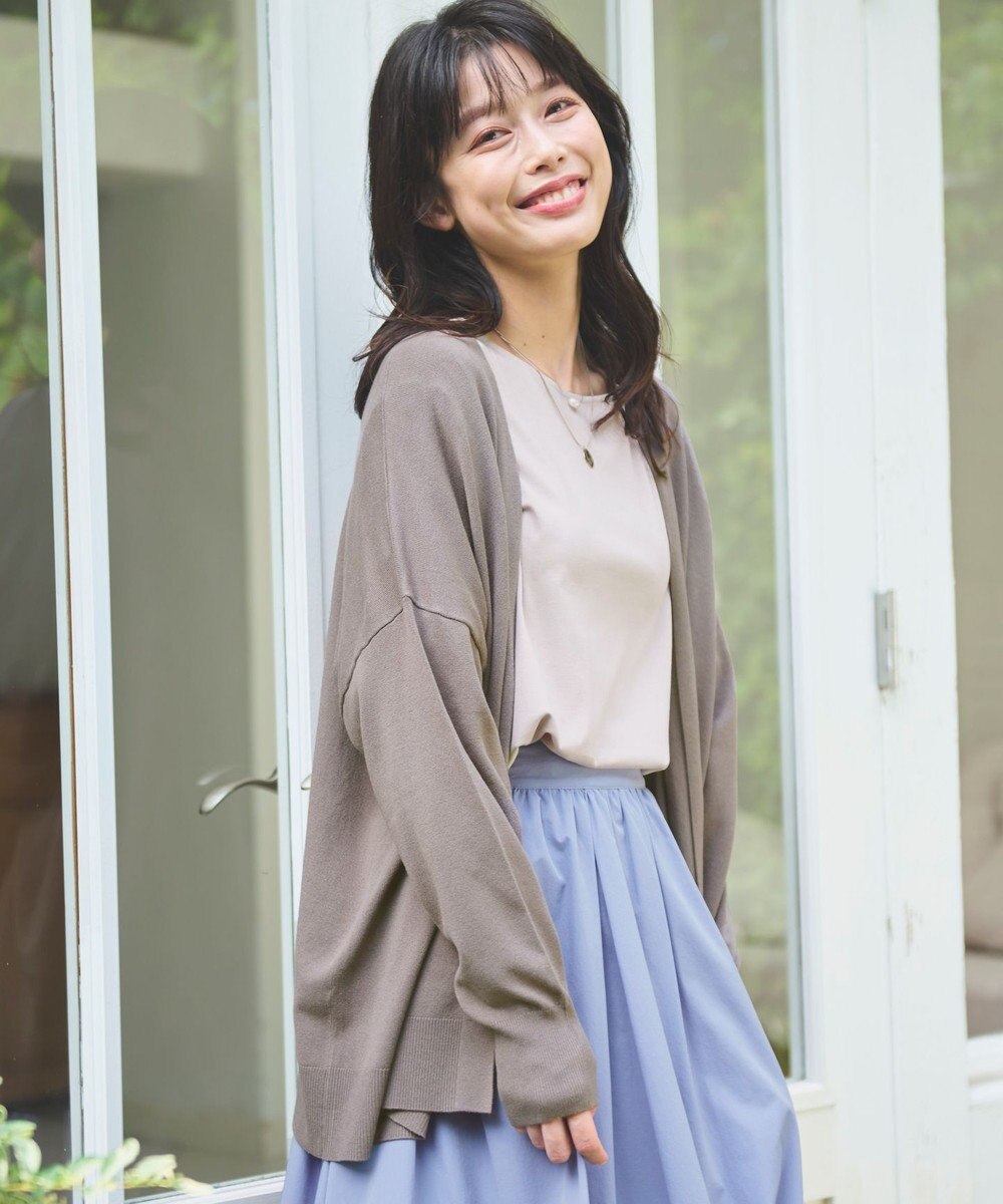 ANY L 【マシンウォッシュ/UVカット】ミドルレングスカーディガン 