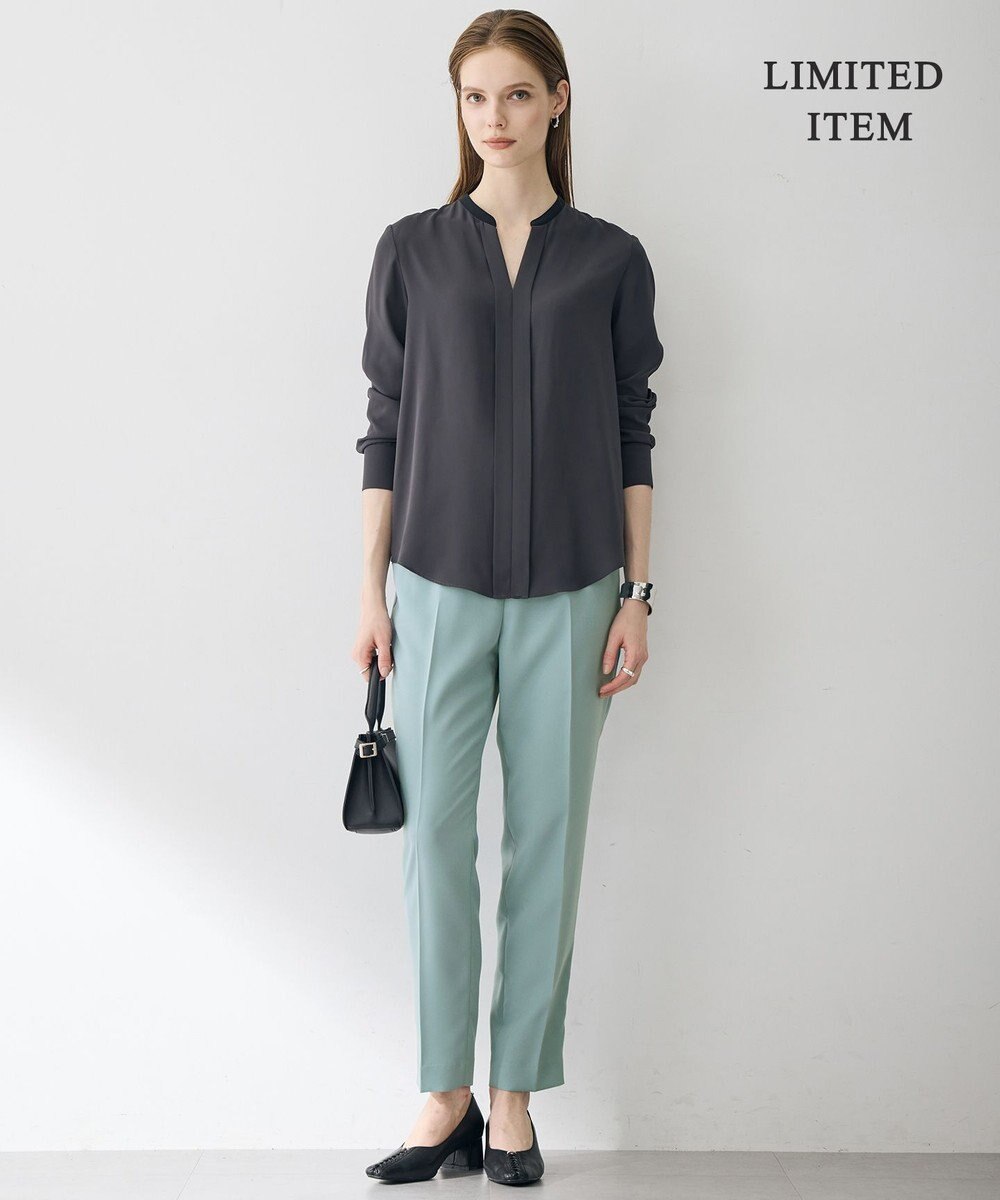 ICB L 【6/12-6/28期間限定・受注生産・WEB限定】BackSatinAmunzen キーネックブラウス 