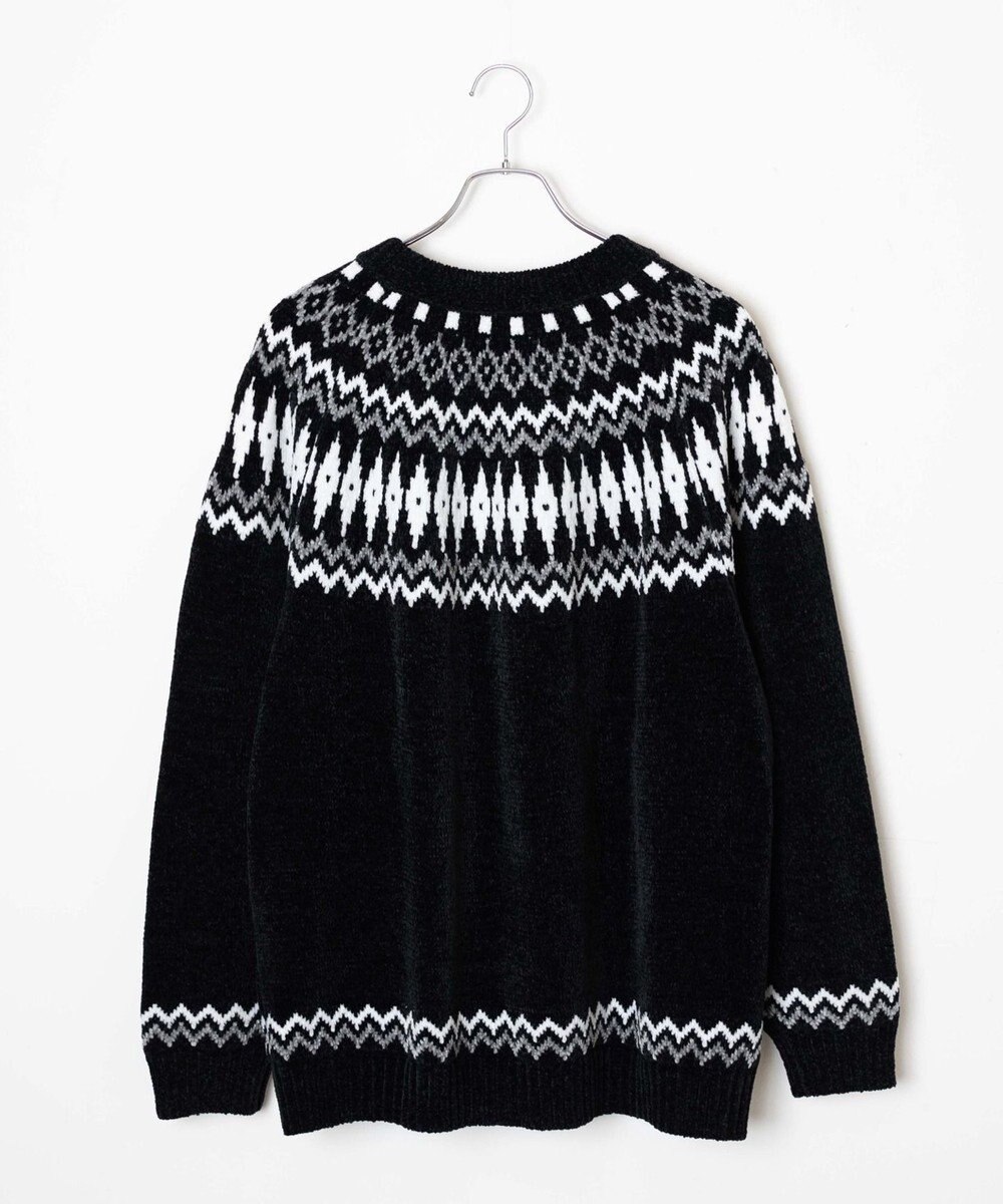 WEGO ベロアモール総柄ラグランプルオーバー 