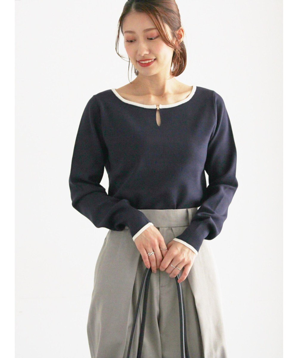 Te chichi スクエアチャームキーネックプルオーバー 