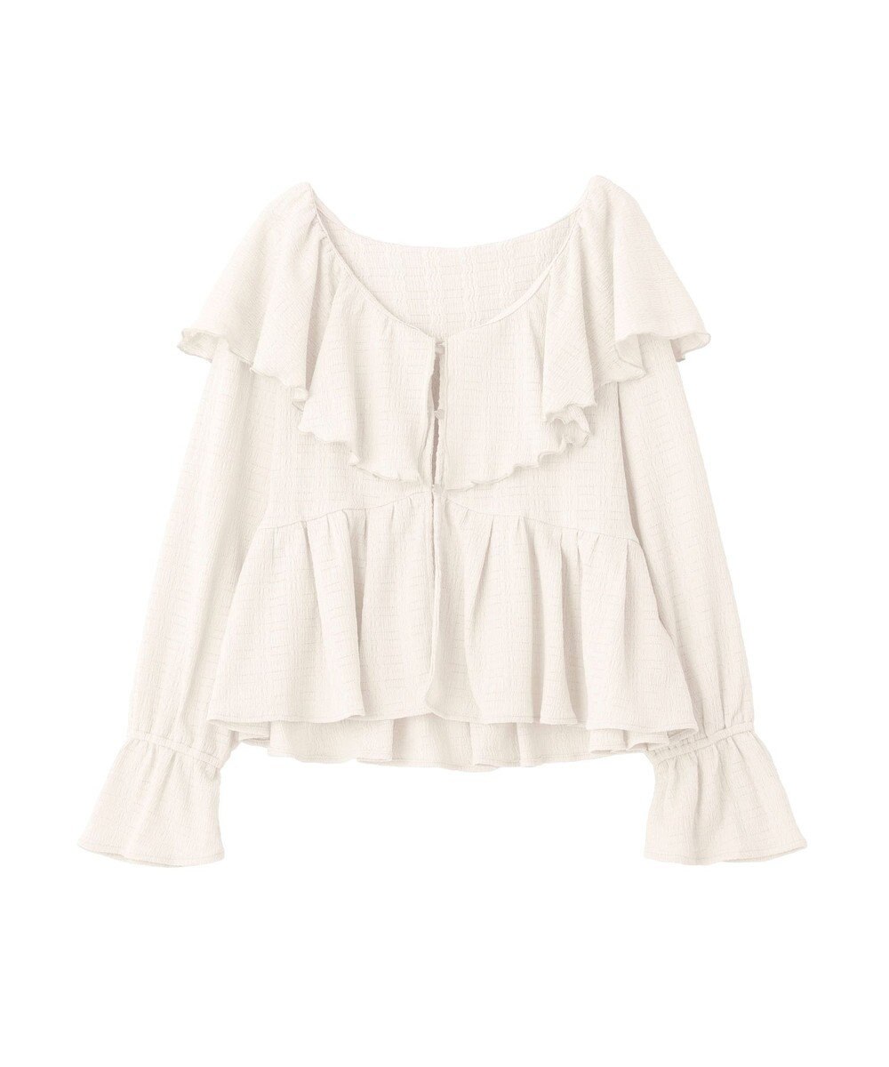 earth music&ecology 【予約】ラッフルカラーカットブラウス 