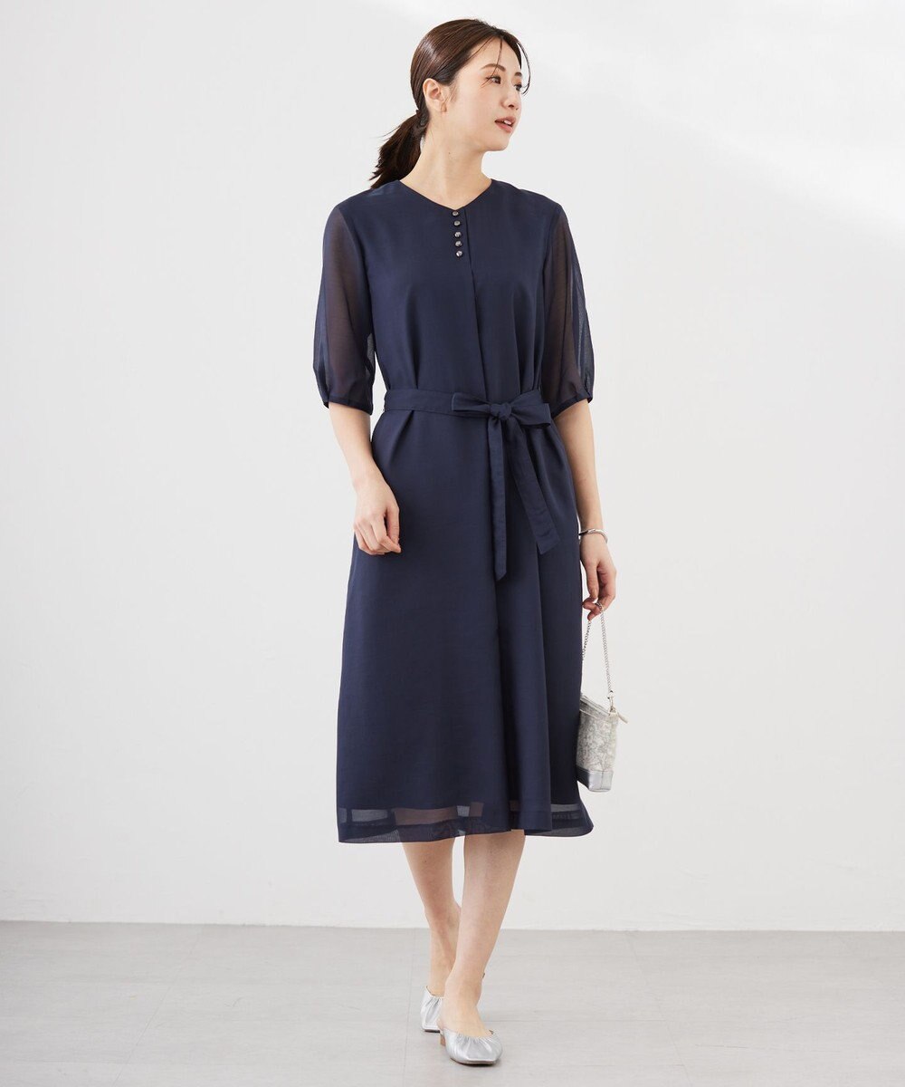 J.PRESS LADIES 【洗える】ブライトスパンボイル ワンピース 