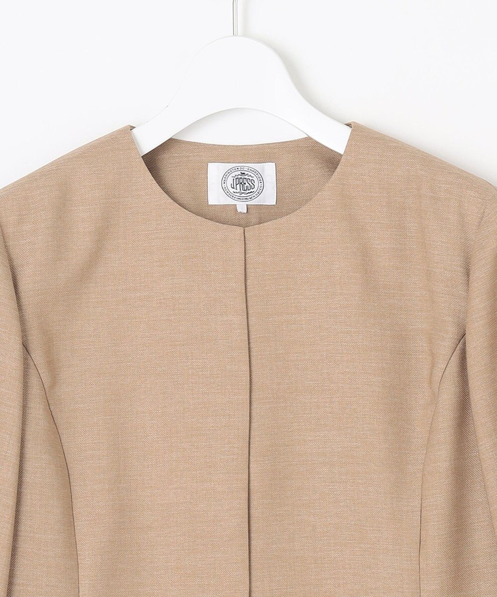 J.PRESS LADIES L 【洗える】FLAXASAオックス ノーカラー ジャケット 