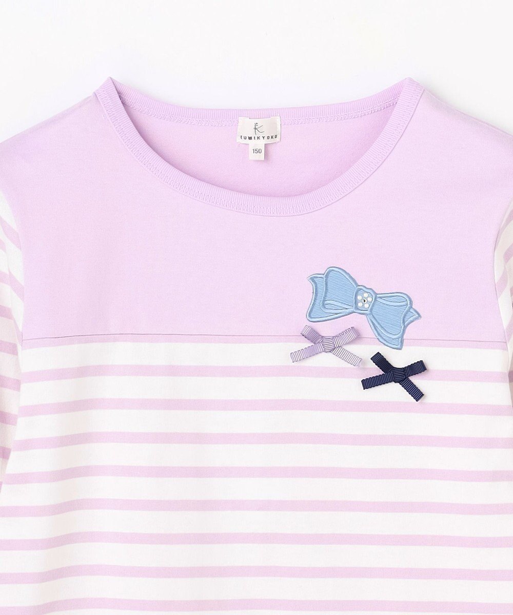 組曲 KIDS 【150-160㎝】リボンボーダー Tシャツ 
