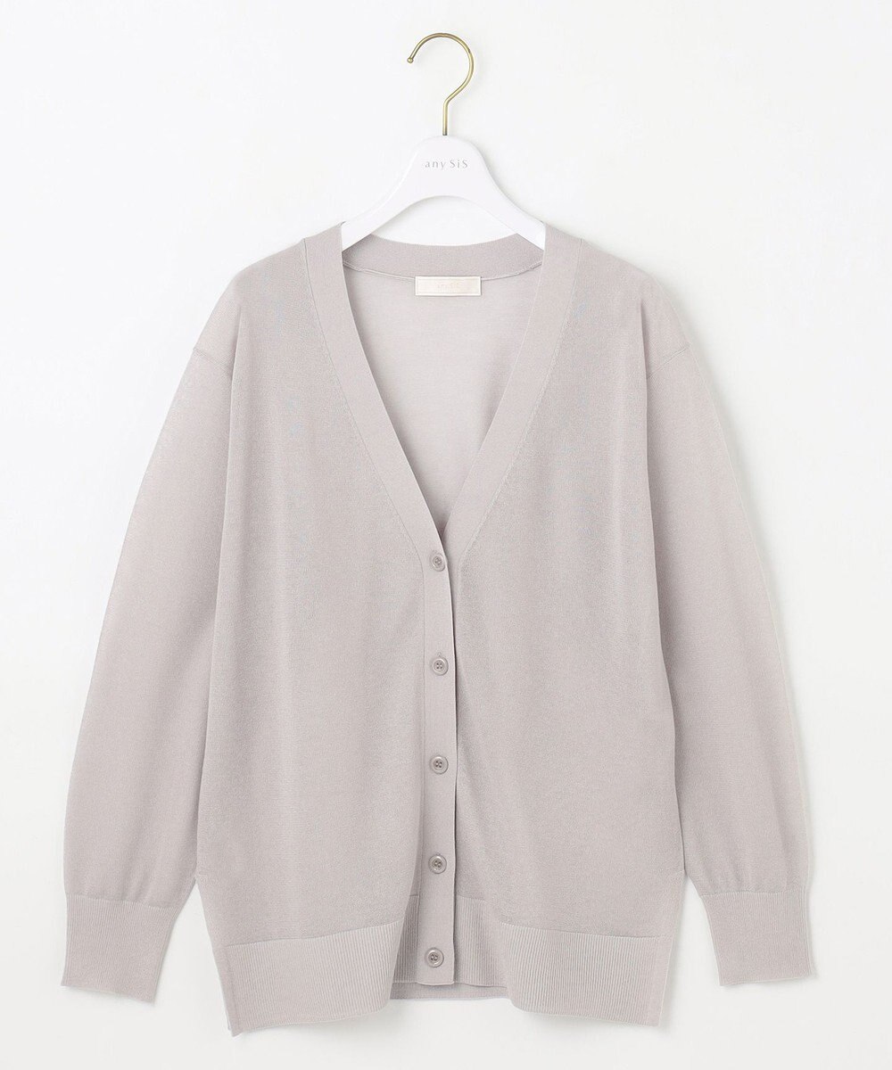 ANY SIS 【洗える】シアーVネック カーディガン 