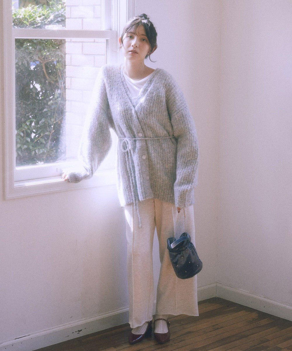 earth music&ecology 【ベルト付き】ＭＩＸカラーブークレカーディガン 