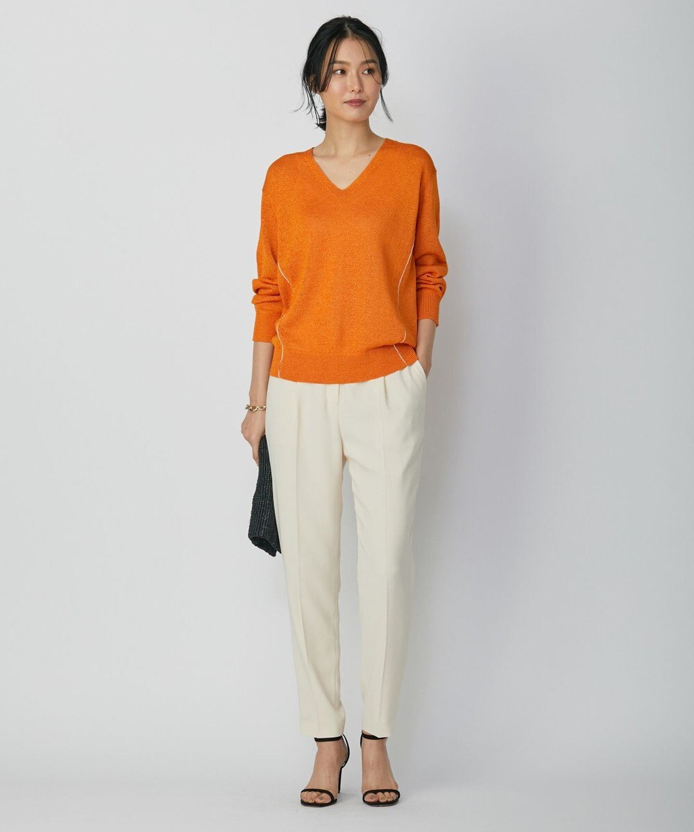 ICB 【WEB限定カラーあり・洗える】ペーパーブレンドシャインニット Vネックプルオーバー 