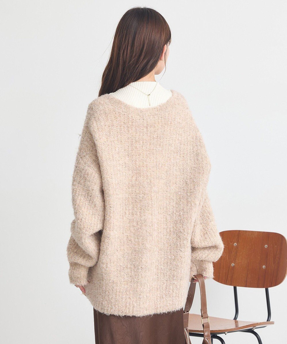 earth music&ecology 【ベルト付き】ＭＩＸカラーブークレカーディガン 