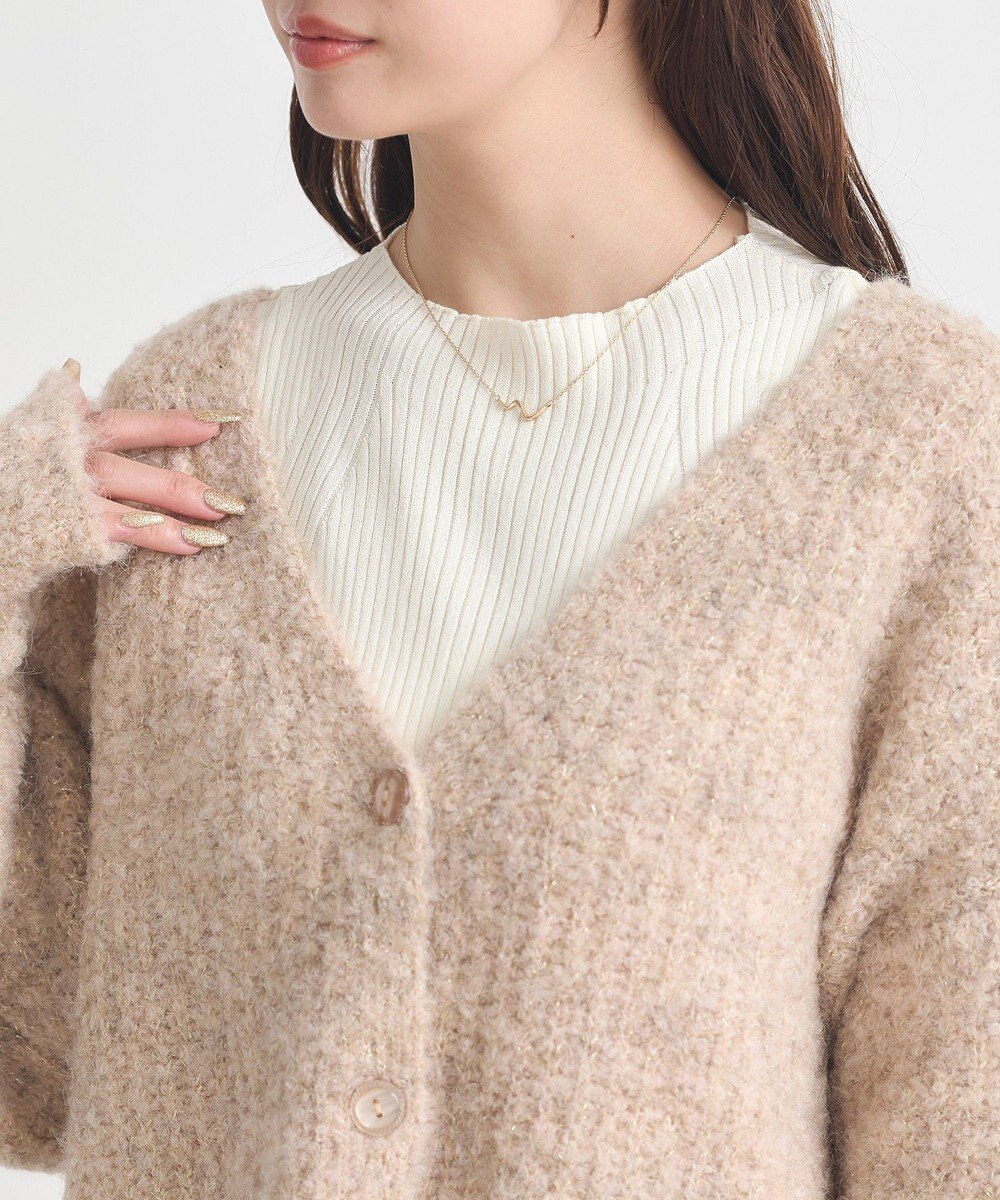 earth music&ecology 【ベルト付き】ＭＩＸカラーブークレカーディガン 