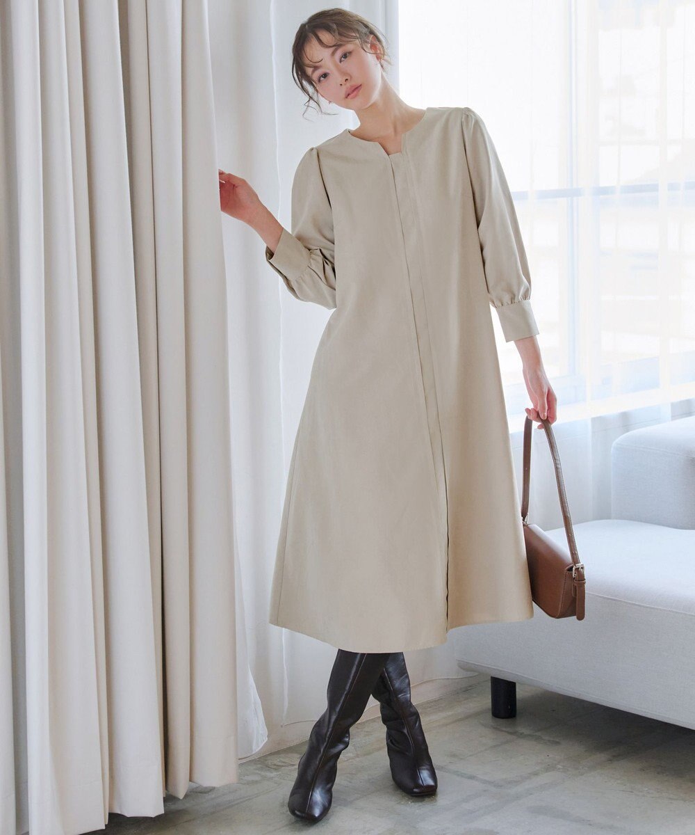 Tiaclasse 【洗える】ピーチスキンAラインワンピース 