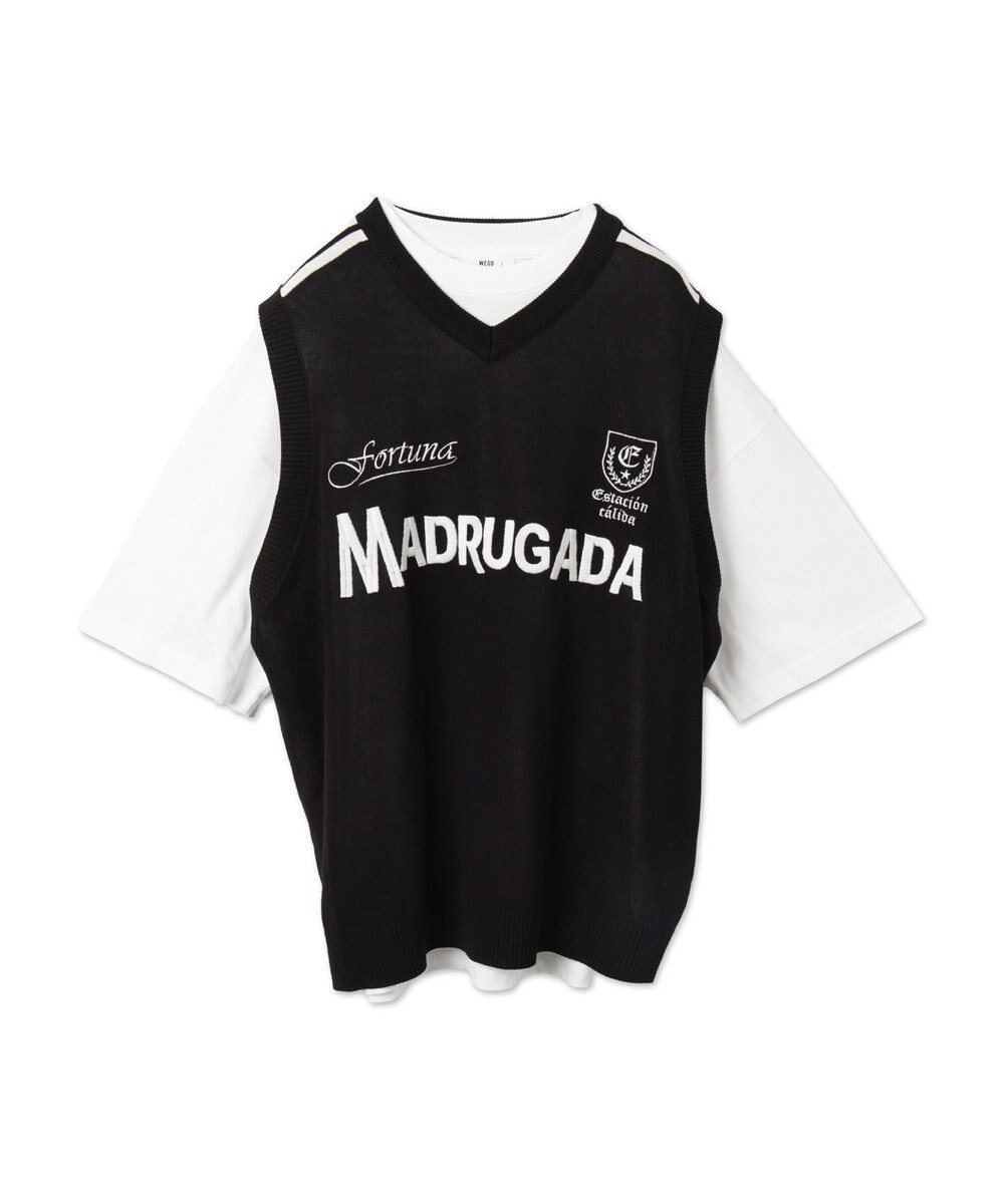 WEGO 【ユニセックス着用ITEM/2点セット】アンサンブルゲームロゴニットベスト 