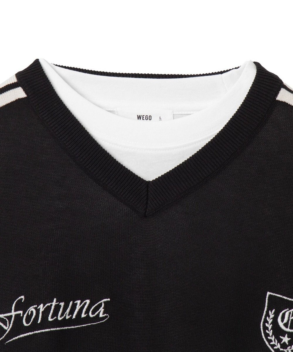 WEGO 【ユニセックス着用ITEM/2点セット】アンサンブルゲームロゴニットベスト 