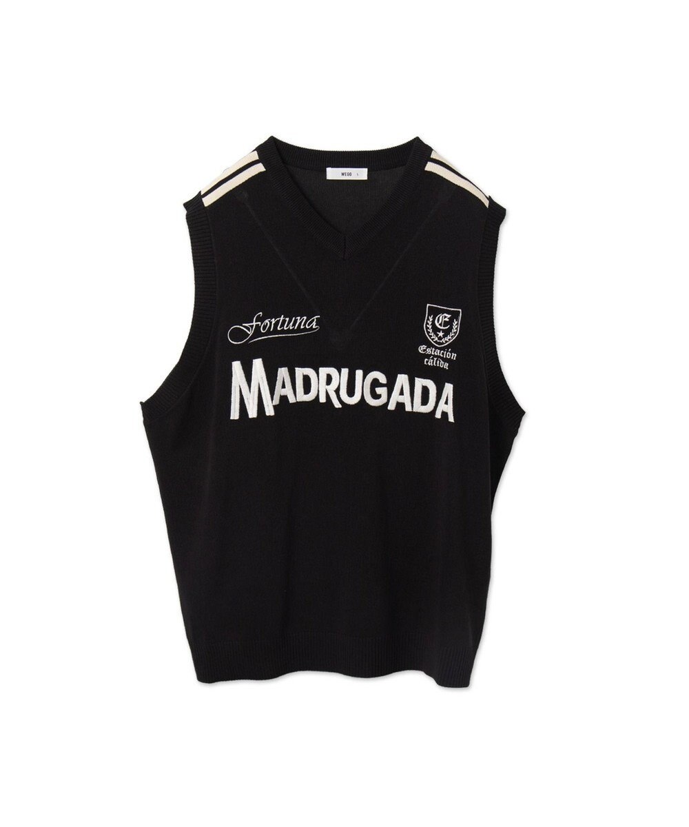 WEGO 【ユニセックス着用ITEM/2点セット】アンサンブルゲームロゴニットベスト 