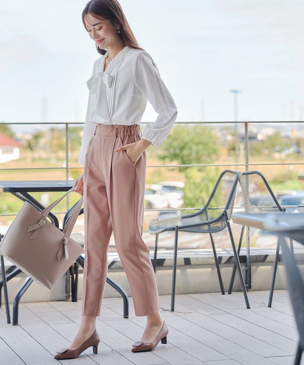 Tiaclasse 【小倉優子さん着用・洗える】カラーテーパードパンツ 