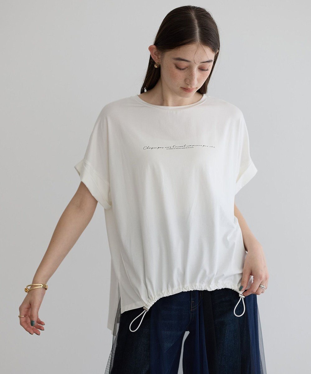 YECCA VECCA 裾ドロストデザインロゴTee 