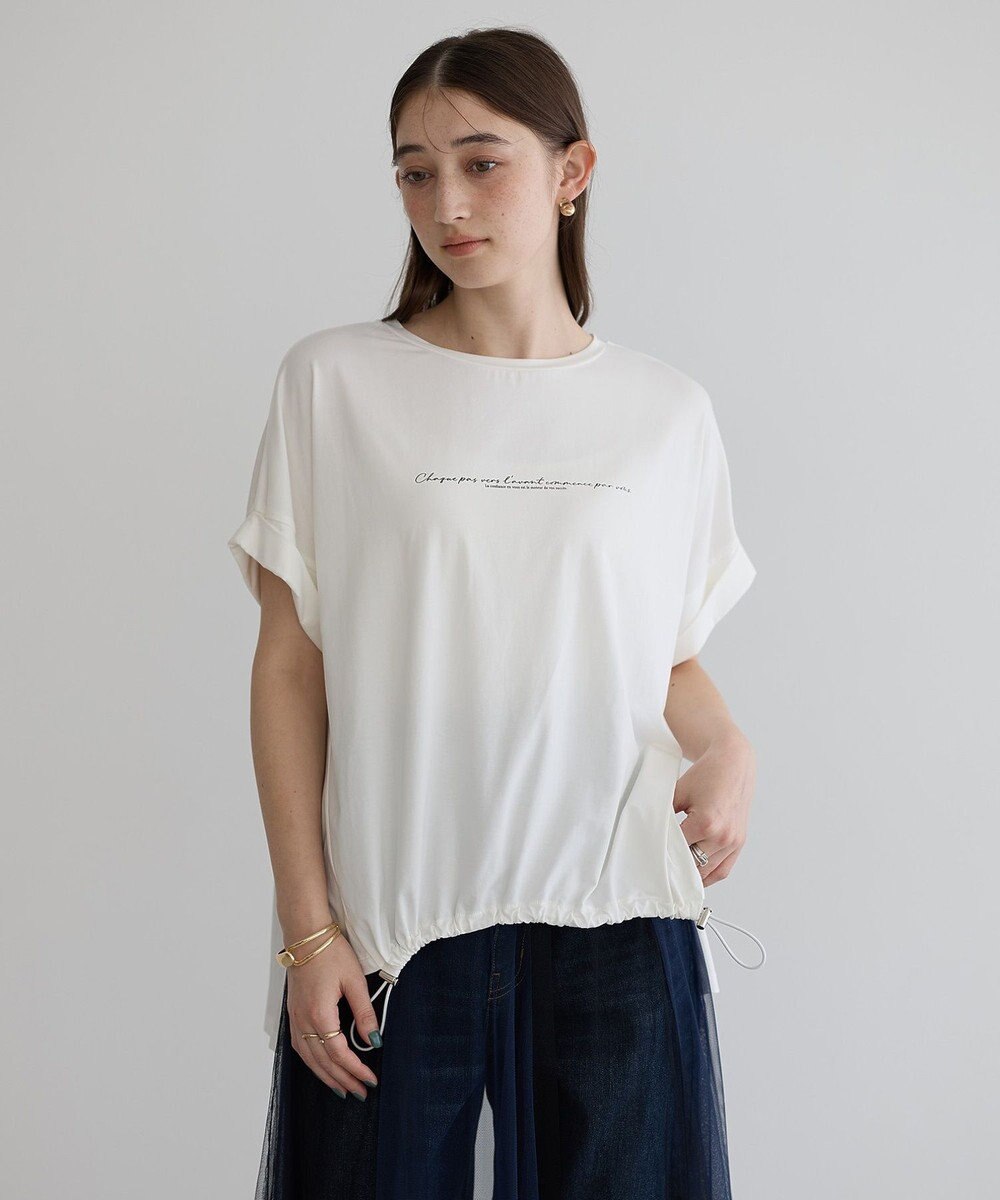 YECCA VECCA 裾ドロストデザインロゴTee 