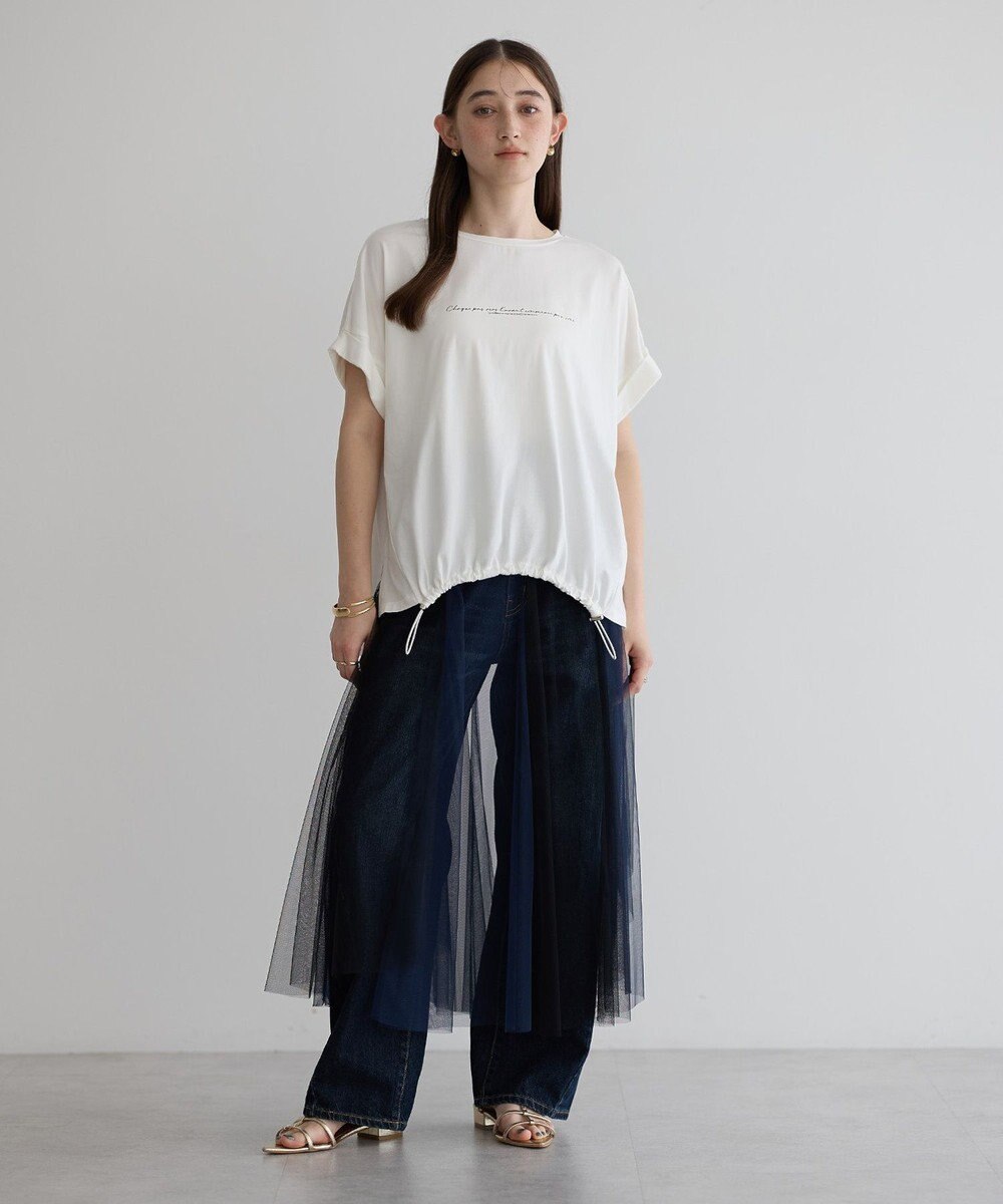 YECCA VECCA 裾ドロストデザインロゴTee 