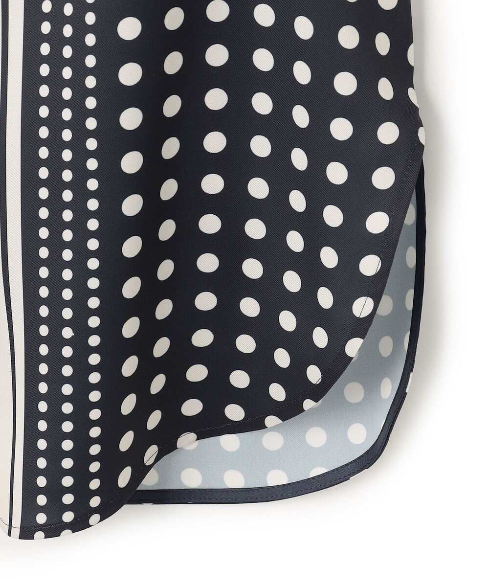 BEIGE， GADE / モノトーンドット柄バンドカラーブラウス 