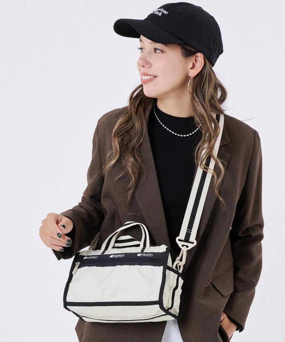 LeSportsac MINI DUFFEL CROSSBODY/スペクテイターサンドバー/ブラック 