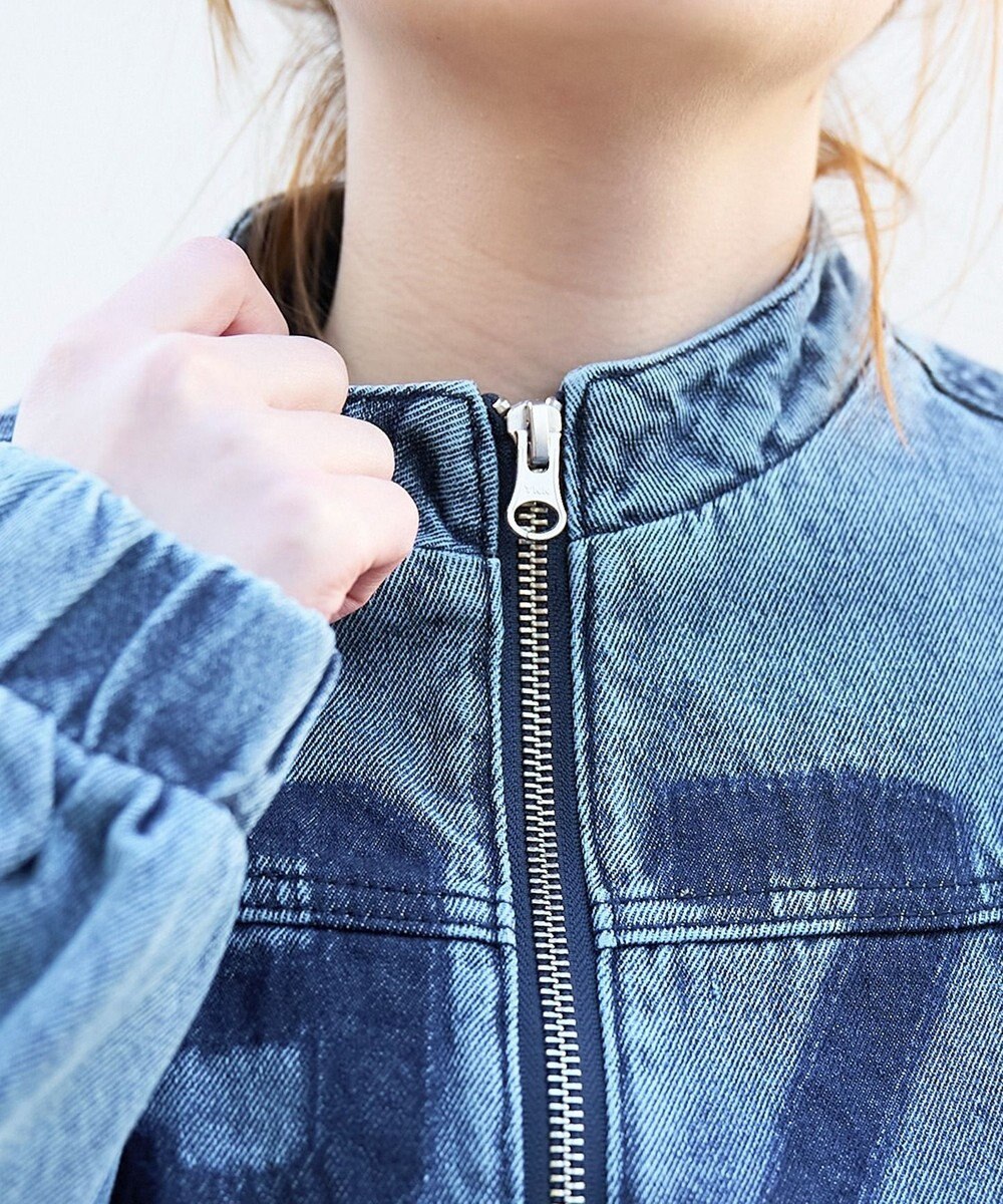 WEGO デニムショートバイカーブルゾン 