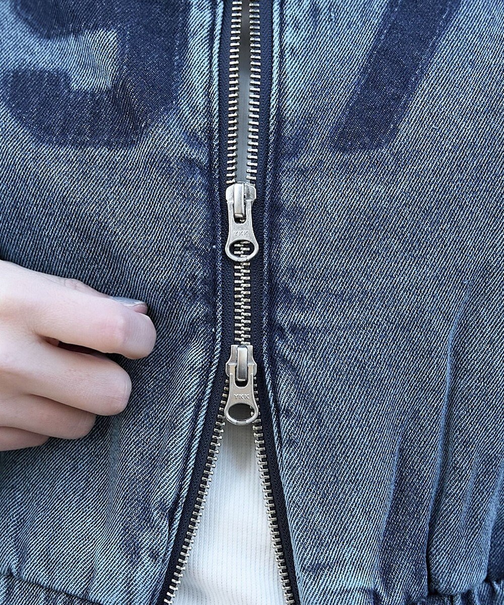 WEGO デニムショートバイカーブルゾン 