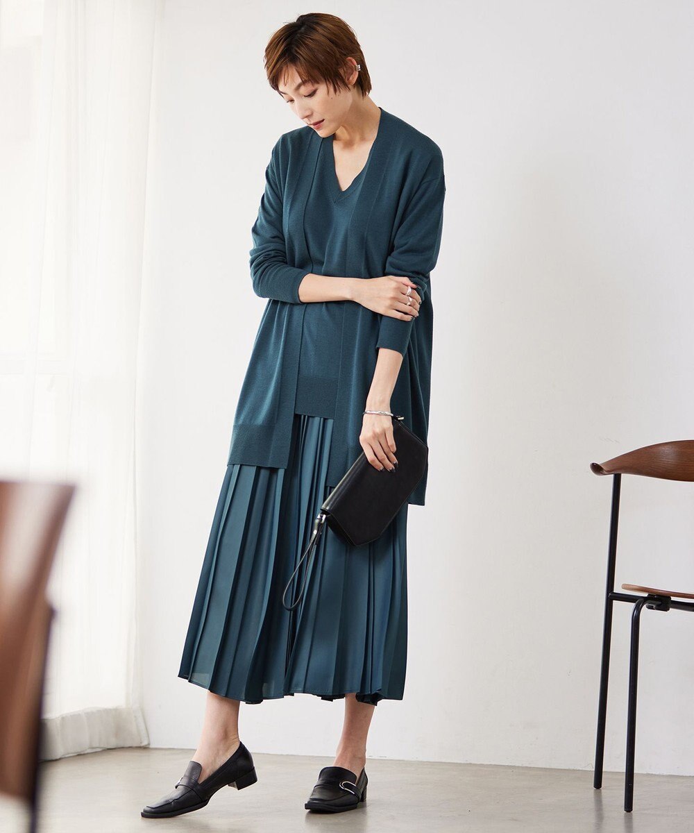 ICB 【洗える】レザーライクプリーツ スカート 