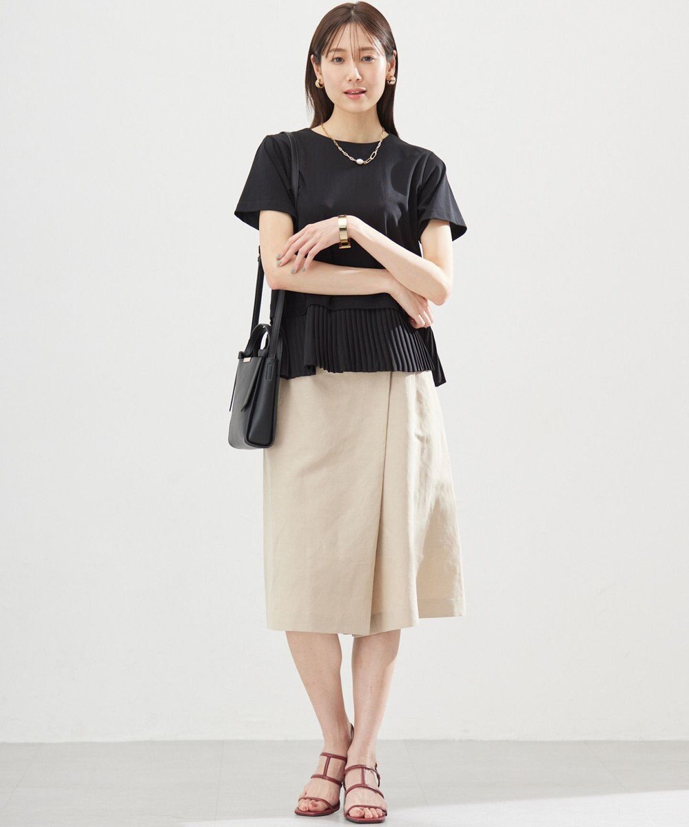 組曲 L クールプレーティング天竺プリーツ カットソー 