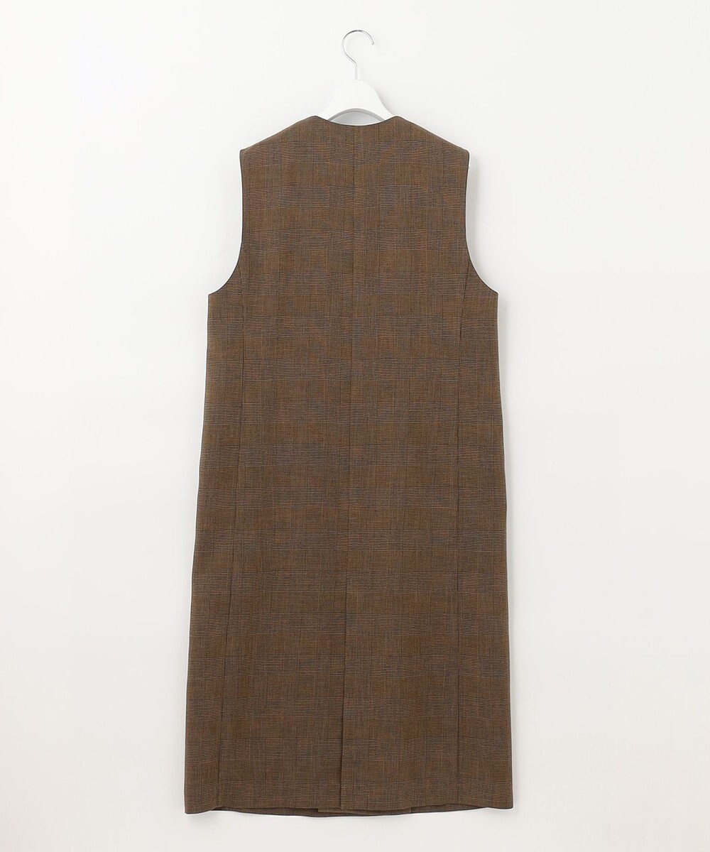 自由区 【洗える】グレンチェック ロングジレ 