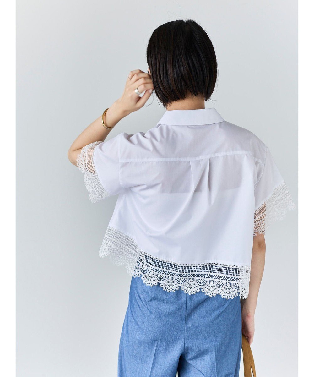 Te chichi レースヘムクロップトシャツ 
