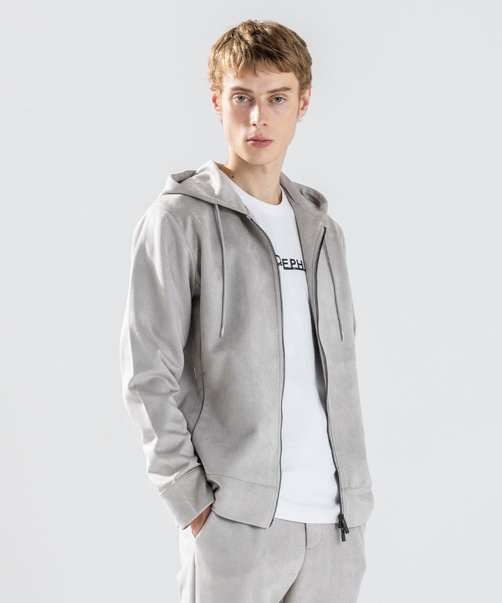 JOSEPH HOMME 【WEB・一部店舗限定  】レザーライクポンチ　ジップアップパーカー 