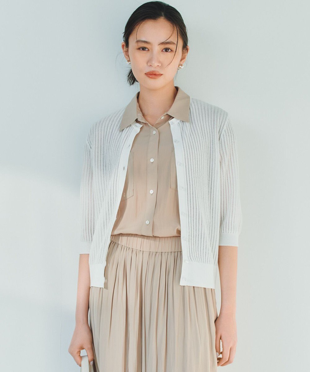 組曲 L 【先行予約・前後着用可】レーシーニット カーディガン 