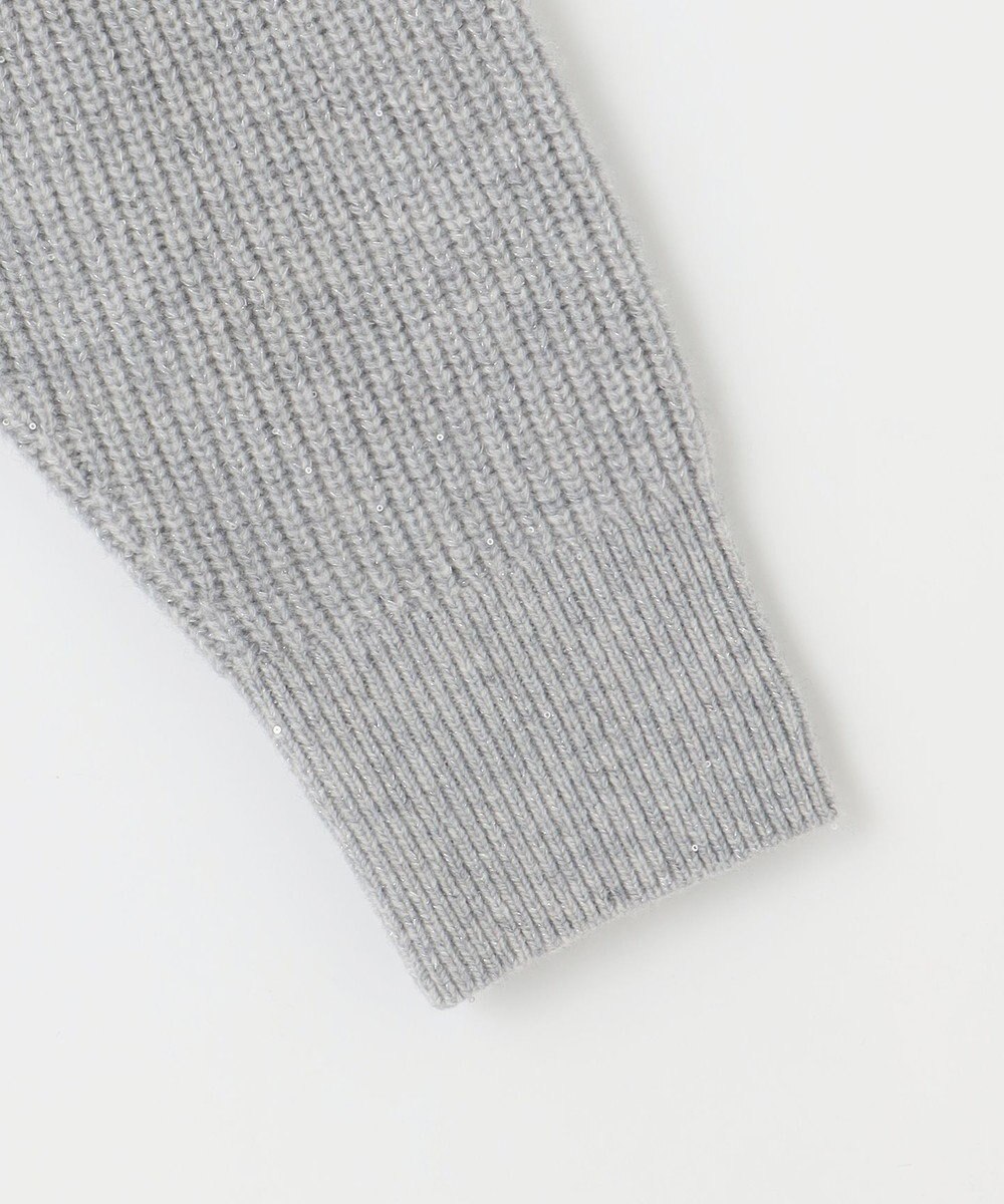 自由区 【洗える】ウールカシミヤブレンドラメスパンコールニット カーディガン 