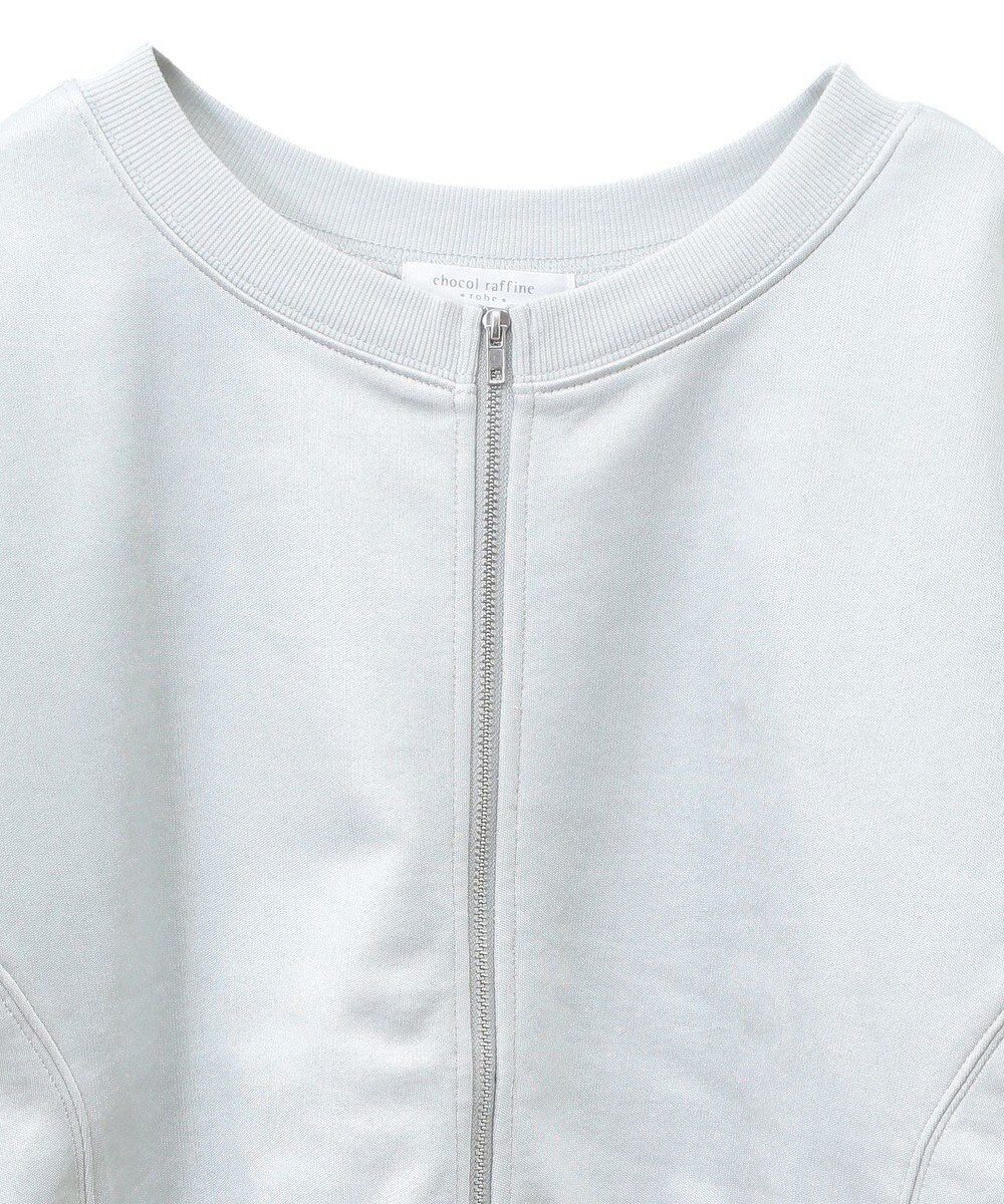 Green Parks サテンボンディングＺｉｐカーディガン 