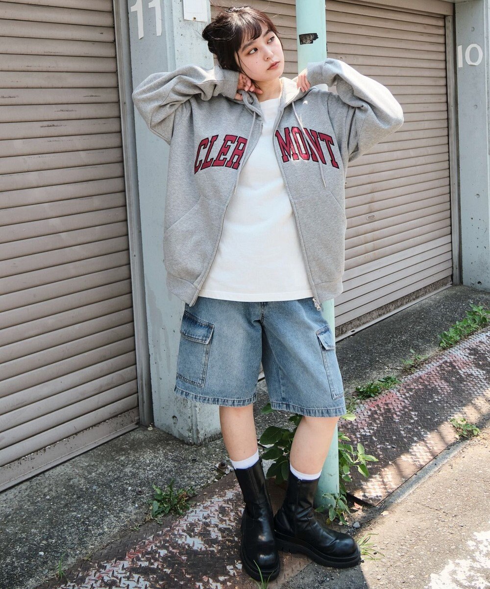 WEGO 【25年秋冬新作/ユニセックス着用ITEM/SMLサイズ展開】グラフィックロゴダブルZIPパーカー 