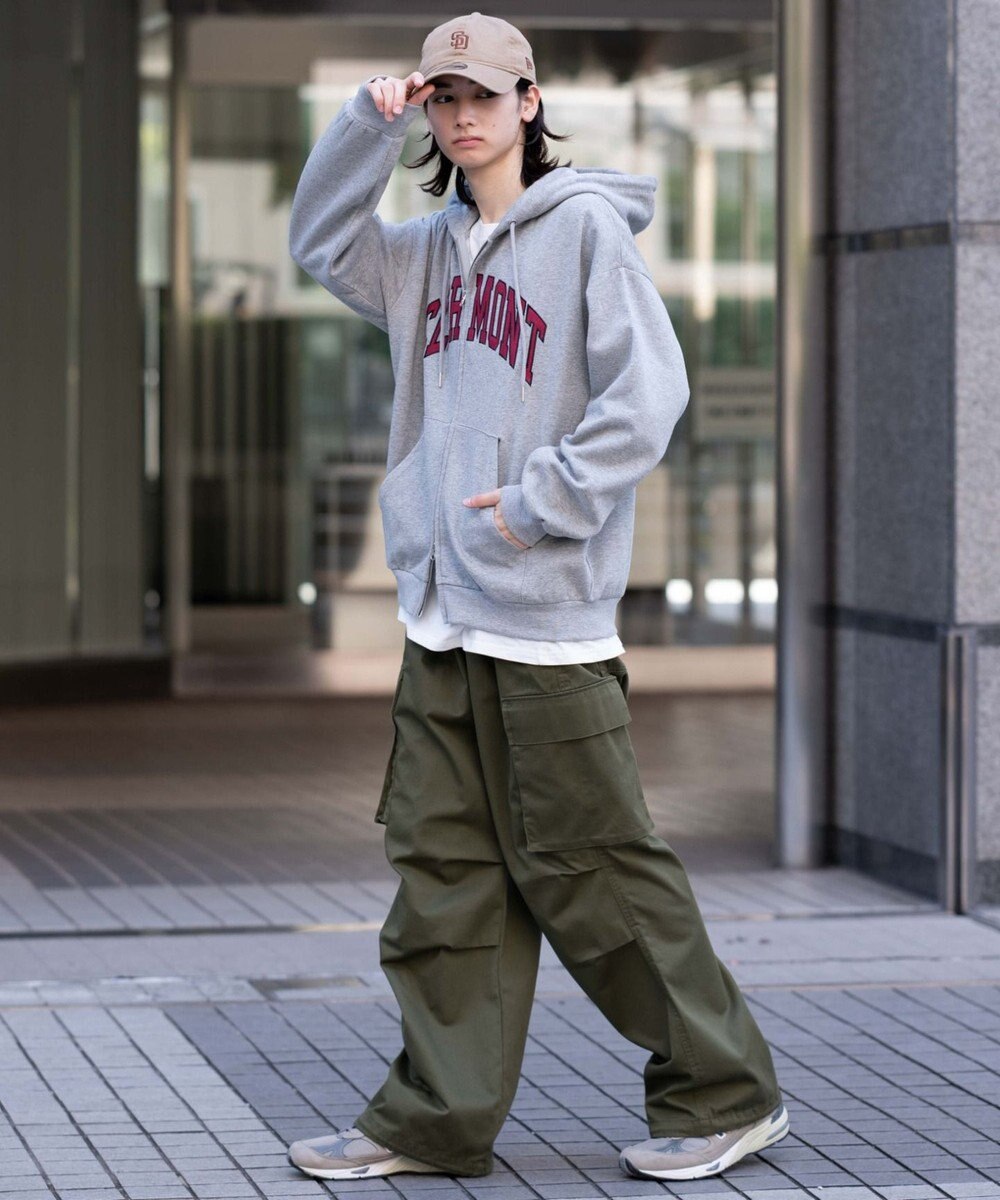 WEGO 【25年秋冬新作/ユニセックス着用ITEM/SMLサイズ展開】グラフィックロゴダブルZIPパーカー 