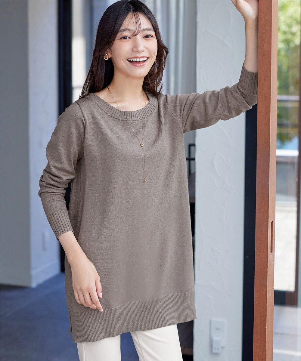 Tiaclasse 【安田美沙子さん着用・選べる2type・洗える】もちニットチュニック 