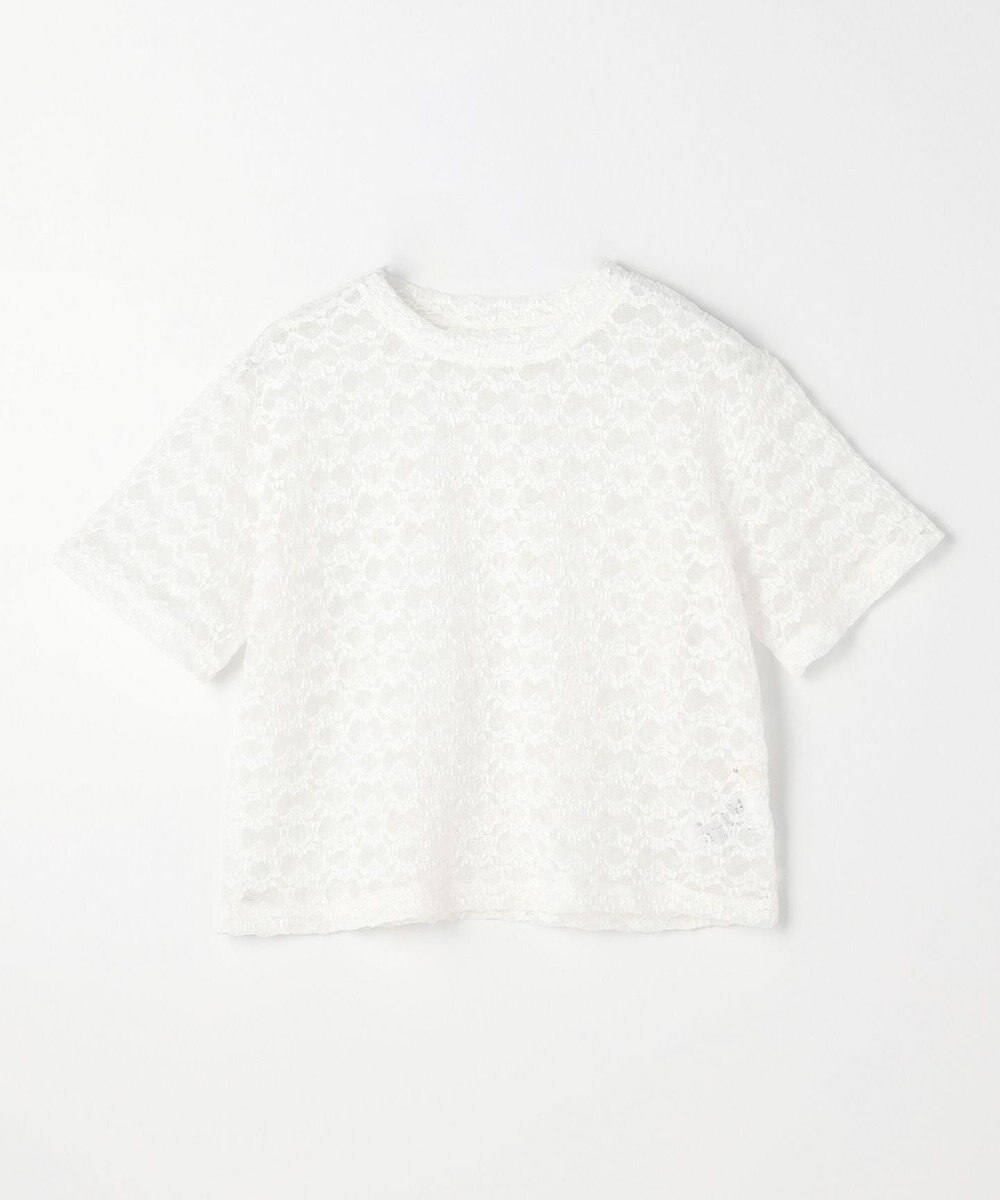 ANY L レースショート丈Tシャツ 