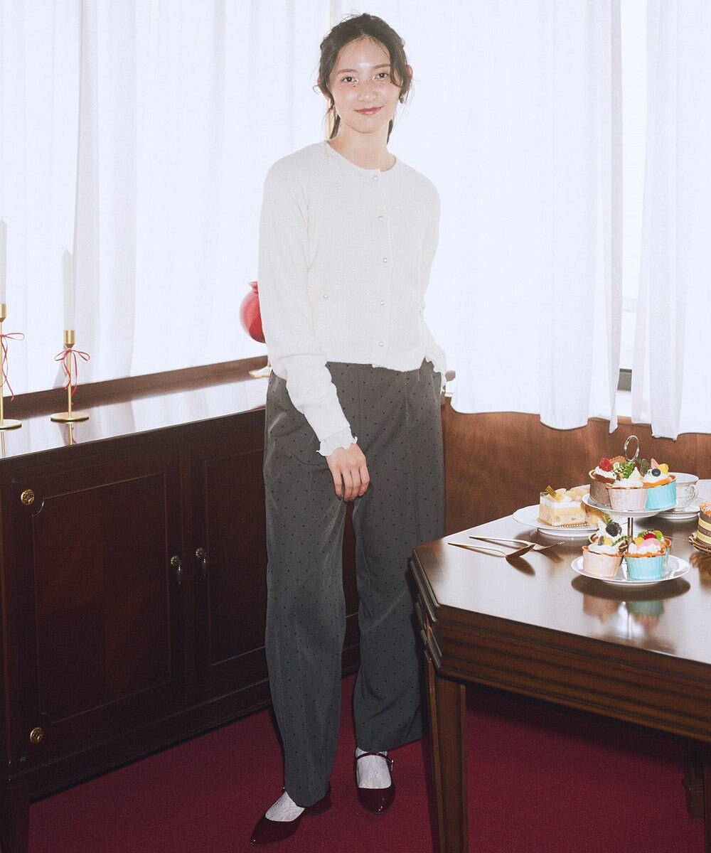 earth music&ecology 【イージーケア】パウダーシャギークルーネックカーディガン 