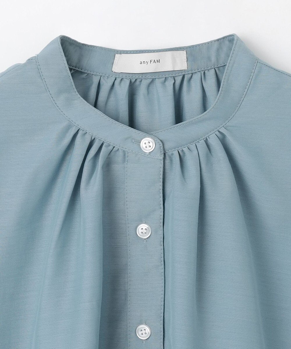 ANY シアーテックリネンギャザーブラウス 