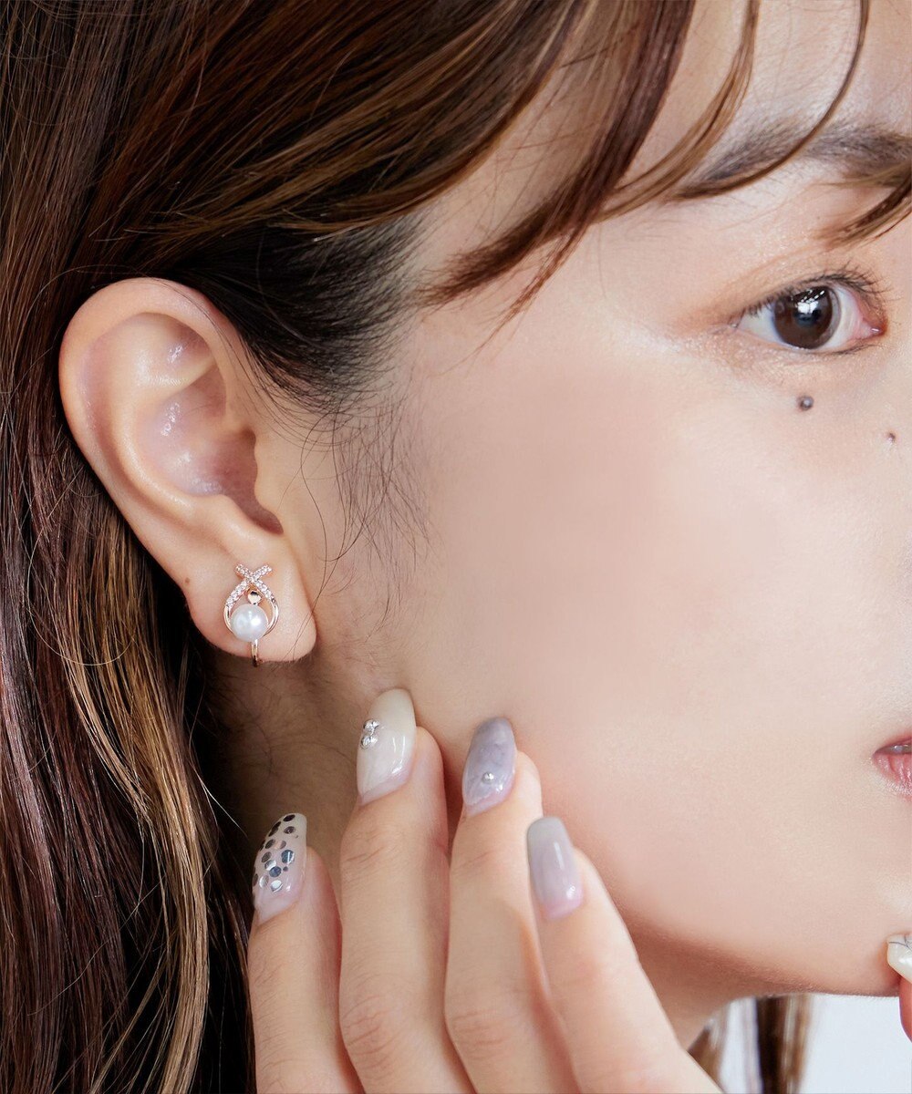 Tiaclasse 【選べる2TYPEデザイン】【金属アレルギー対応】クロスドロップピアス＆イヤリング 