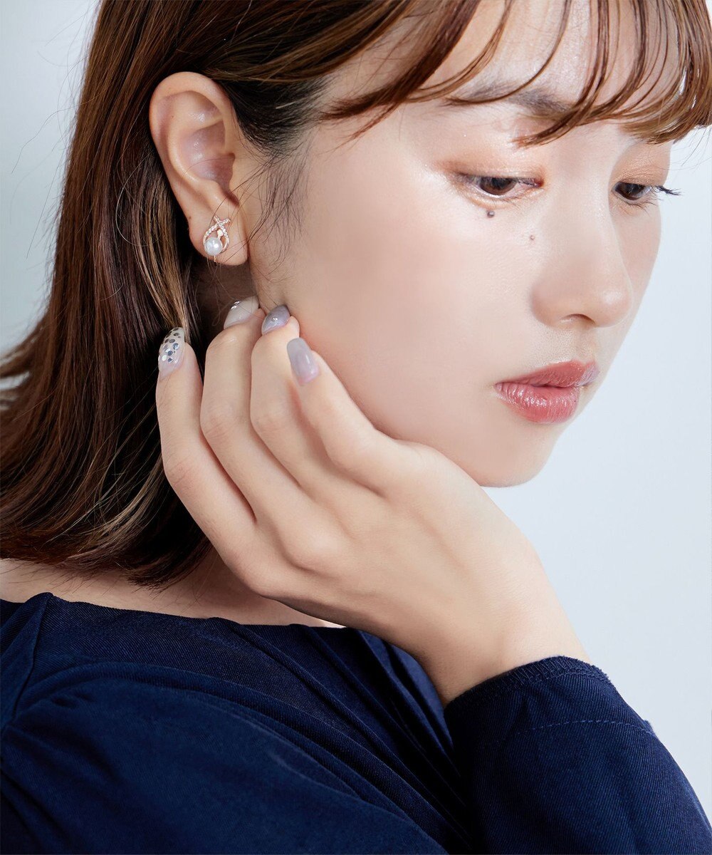 Tiaclasse 【選べる2TYPEデザイン】【金属アレルギー対応】クロスドロップピアス＆イヤリング 