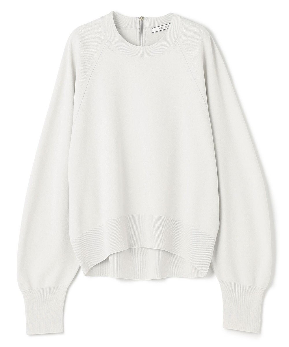 BEIGE， 【洗える】LAURA / ドライタッチバックジップニット 