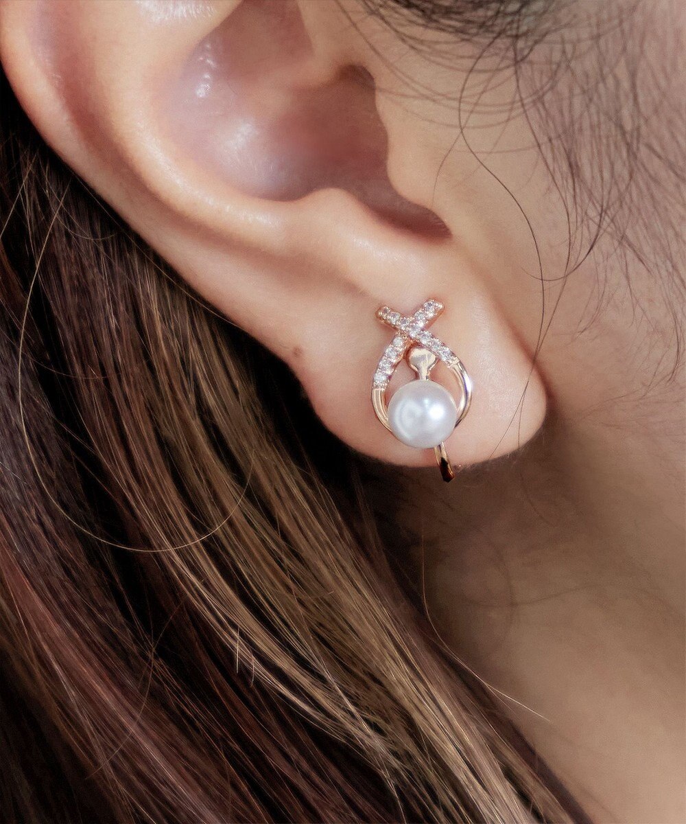 Tiaclasse 【選べる2TYPEデザイン】【金属アレルギー対応】クロスドロップピアス＆イヤリング 