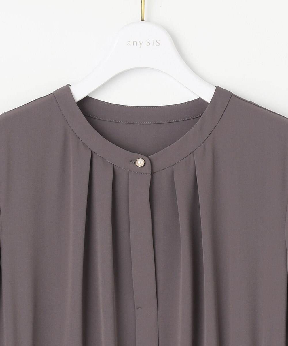 ANY SIS 【洗える】スタンドカラープリーツ ワンピース 