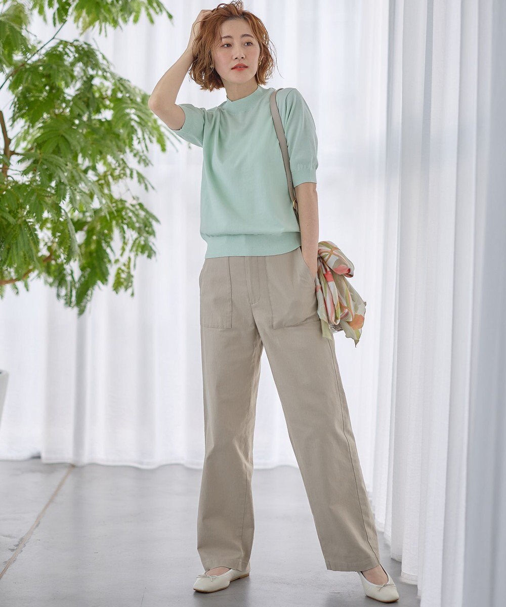 23区 【Oggi4月号掲載/洗える】プレミアムビオコットン 半袖 ニット 