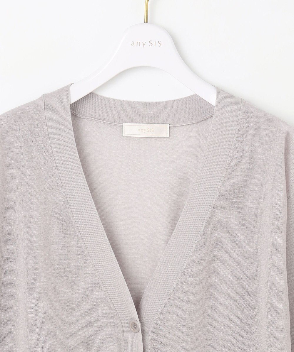 ANY SIS 【洗える】シアーVネック カーディガン 