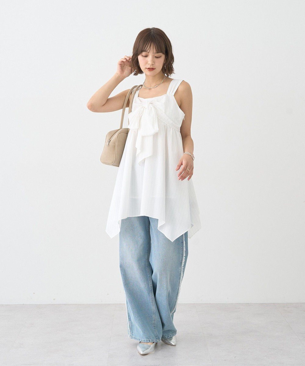 earth music&ecology ワイドフリンジデニムパンツ 